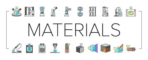 Materiale costruzione ingegnere icone impostato vettore