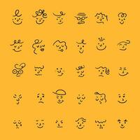 impostato di emoticon. mondo emoji giorno saluto carta design modello con diverso sentimenti vettore