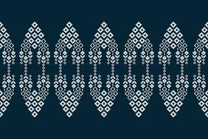 etnico geometrico tessuto modello attraversare punto.ikat ricamo etnico orientale pixel modello blu sfondo. astratto, vettore, illustrazione. trama, abbigliamento, cornice, decorazione, motivi, seta sfondo. vettore