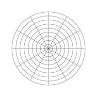 ruota di vita modello. polare griglia di 12 segmenti e 8 concentrico cerchi. istruire attrezzo per visualizzare tutti le zone di vita. vuoto polare grafico carta. cerchio diagramma di vita stile equilibrio. vettore icona.