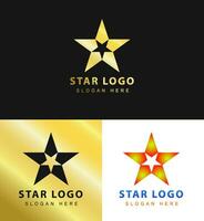 argento e oro vettore grafico, per azienda capo simbolo con stella forma. stella logo