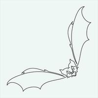 continuo linea disegno vettore illustrazione pipistrello arte