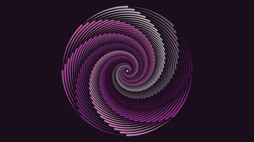 astratto spirale tratteggiata Filatura vortice stile viola colore sfondo. vettore
