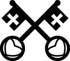 il chiavi di st. Peter icona. chiavi per il regno di Paradiso cartello. reale chiave simbolo. il cattolico simbolo di fede e salvezza logo. piatto stile. vettore