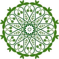 verde colore floreale mandala design. circolare ornamento mandala di verde le foglie. vettore
