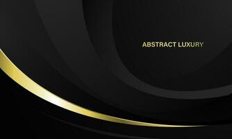 astratto nero oro curva lusso design moderno sfondo vettore