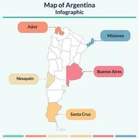 Infografica di argentina carta geografica vettore