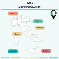 Infografica di Italia carta geografica. carta geografica Infografica vettore