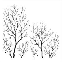 nudo albero vettore silhouette nero colore, un' morto albero vettore silhouette, albero rami silhouette