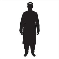 arabo musulmano uomo vettore silhouette, un' musulmano uomo posa vettore