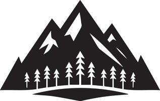montagna logo vettore arte illustrazione, un' nero colore montagna logo