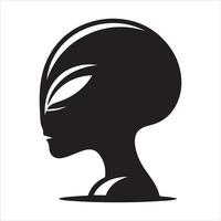 minimo alieno icona vettore silhouette nero colore