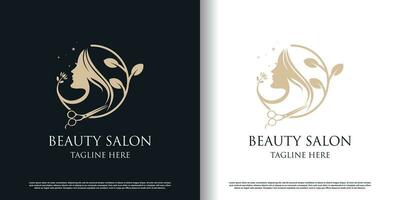 capelli tagliare logo design per moda con creativo concetto premio vettore