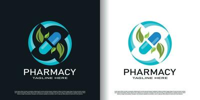 farmacia logo design vettore con creativo concetto premio vettore