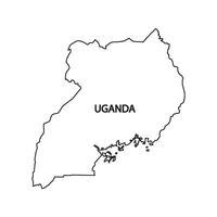 Uganda carta geografica icona vettore