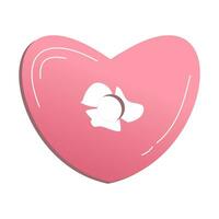 vettore illustrazione di rosa cuore forma con un' buco nel il mezzo su trasparente sfondo. Perfetto per amore, romanza, La madre di giorno, Il padre di giorno o San Valentino giorno.