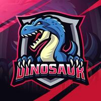 dinosauro esport portafortuna logo design vettore