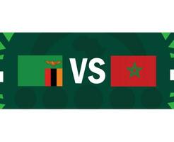 Zambia e Marocco africano bandiere nazioni 2023 gruppo f squadre paesi africano calcio simbolo logo design vettore illustrazione