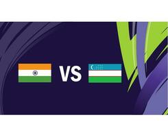 India e Uzbekistan asiatico bandiere nazioni 2023 gruppo B squadre paesi asiatico calcio simbolo logo design vettore illustrazione