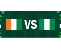 riparo divoire e Nigeria africano bandiere nazioni 2023 gruppo un' squadre paesi africano calcio simbolo logo design vettore illustrazione