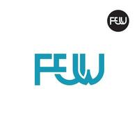 lettera fuw monogramma logo design vettore