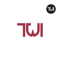 lettera twi monogramma logo design vettore