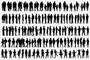 persone silhouette impostato vettore