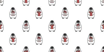 pinguino senza soluzione di continuità modello Natale vettore Santa Claus regalo scatola compleanno sciarpa isolato ripetere sfondo piastrella sfondo cartone animato illustrazione design