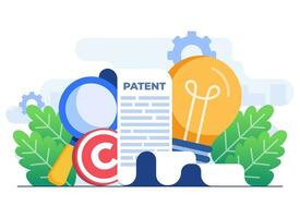 brevetto legge diritto d'autore piatto illustrazione vettore modello, diritto d'autore riservato, brevettato protezione, intellettuale proprietà concetto, diritto d'autore simbolo,