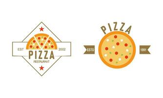 Pizza logo, icone e design elementi per pizzeria vettore
