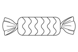 caramella icona con schema stile. nero e bianca. arte terapia colorazione pagina vettore