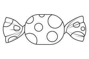 caramella icona con schema stile. nero e bianca. arte terapia colorazione pagina vettore