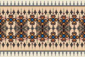 ikat floreale paisley ricamo su nero sfondo.geometrico etnico orientale modello tradizionale. azteco stile astratto vettore illustrazione.disegno per trama, tessuto, abbigliamento, avvolgimento, decorazione