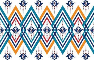 etnico tribale ikat senza soluzione di continuità modello design. azteco tessuto tappeto mandala ornamento gallone tessile sfondo decorazione. indiano geometrico tessuto africano americano struttura vettore illustrazioni.