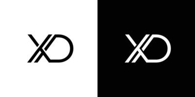 moderno e unico lettera xd iniziali logo design vettore