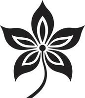 pulito botanico lineamenti nero minimalista icona capriccioso artistico fiore fatto a mano vettore logo