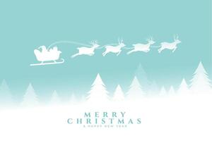 bellissimo allegro Natale inverno stagione sfondo con volante Santa slitta vettore