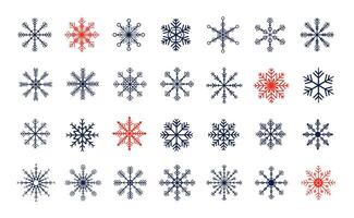 grande impostato di inverno stagione fiocco di neve elementi per Natale design vettore