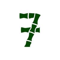 un' verde bambù lettera S su un' bianca sfondo vettore