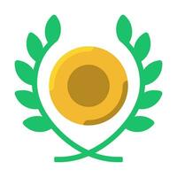 oro medaglie premio icona o logo illustrazione piatto colore stile vettore