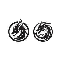 Drago logo icone. antico mitico serpente simbolo. mitologico bestia cartello. vettore illustrazione.