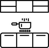 cucina armadietti schema vettore illustrazione icona