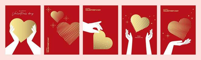 romantico saluto carta modelli. vettore illustrazioni per san valentino giorno, amore Messaggio, sociale media inviare, ragnatela striscione, marketing.