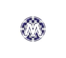m alfabeto pixel logo design concetto vettore