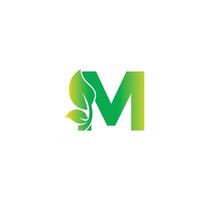 m alfabeto natura logo design concetto vettore