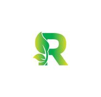 r alfabeto natura logo design concetto vettore