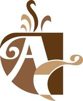 AC lettera caffè negozio logo design azienda concetto vettore