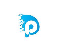 p alfabeto acqua logo design concetto vettore