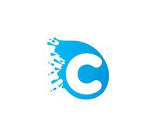 c alfabeto acqua logo design concetto vettore