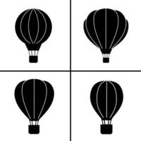 vettore nero e bianca illustrazione di caldo aria ballon icona per attività commerciale. azione vettore design.